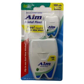 img 2 attached to 🦷 Aim Dental Floss (3 Pack) - Refreshing Mint Waxed Nylon Floss 100 Yards + Complimentary Travel Size by Dr. Fresh
