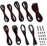 cablemod c-series modmesh sleeved classic cable kit for corsair rm black label/rmi/rmx (black + blood red) logo