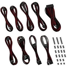 img 4 attached to CableMod C-Series ModMesh Sleeved Classic Cable Kit For Corsair RM Black Label/RMi/RMX (Black + Blood Red)