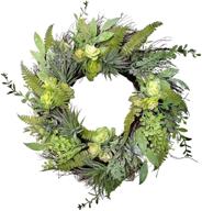 🌿 realistic artificial succulent wreath - indoor-outdoor green farmhouse decor - naturally home accents логотип