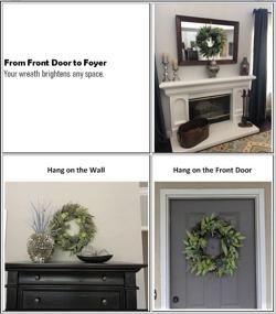 img 1 attached to 🌿 Realistic Artificial Succulent Wreath - Indoor-Outdoor Green Farmhouse Decor - Naturally Home Accents