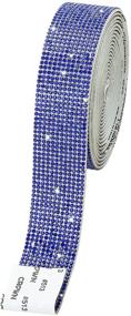 img 4 attached to 💎 Elegant Crystal Rhinestone Ribbon Adhesive Gem Diamond Sticker - Ideal for Art Crafts, Cars, Wedding Cakes, DIY Decoration - Royal Blue, 1.06 Inch x 3 Yards