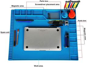 img 2 attached to 🔧 Large Silicone Soldering Magnetic Repair Pad - 21.6 x 16.9 Inch Electronics Work Station with Anti Static Wrist Strap for Laptop, MacBook, Tablet, Phone Repair and More