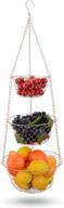 iberg 3-tier fruit basket: stylish copper hanging baskets for kitchen & bathroom storage logo