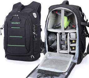 img 4 attached to 🎒 SEASKY Warrior Backpack: Ultimate DJI FPV Combo Racing Drone & Mavic 2 Pro Air2 Air2S Quadcopter Shoulder Bag with Waterproof Rain Cover (Green)