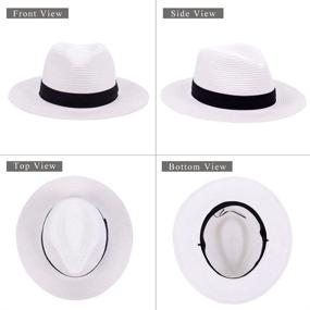 img 3 attached to 👒 Stylish Straw Panama Hat: Trendy Women's Beach Hats with Wide Brim for Summer Sun Protection - UPF50 Rated