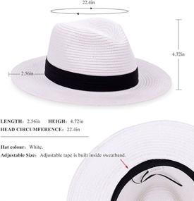 img 2 attached to 👒 Stylish Straw Panama Hat: Trendy Women's Beach Hats with Wide Brim for Summer Sun Protection - UPF50 Rated