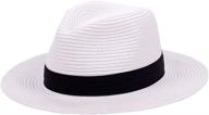 👒 stylish straw panama hat: trendy women's beach hats with wide brim for summer sun protection - upf50 rated логотип