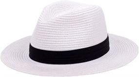 img 4 attached to 👒 Stylish Straw Panama Hat: Trendy Women's Beach Hats with Wide Brim for Summer Sun Protection - UPF50 Rated