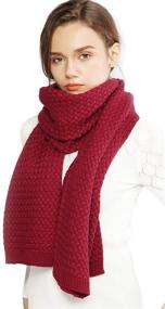 img 4 attached to Chunky Scarfs Shawls Winter Pashminas Women's Accessories