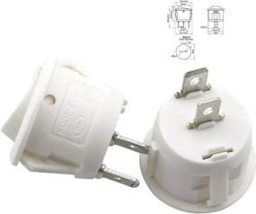 img 2 attached to AUGYUESS 5-Pack Round Rocker Power Switch 6A 250V AC 2 Pin 2 Position ON/Off Power Switch SPST White Button