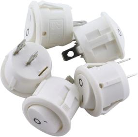 img 3 attached to AUGYUESS 5-Pack Round Rocker Power Switch 6A 250V AC 2 Pin 2 Position ON/Off Power Switch SPST White Button