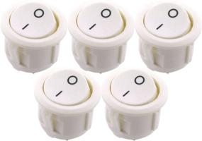 img 4 attached to AUGYUESS 5-Pack Round Rocker Power Switch 6A 250V AC 2 Pin 2 Position ON/Off Power Switch SPST White Button