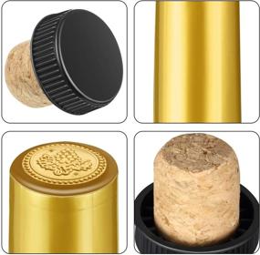 img 2 attached to 🍾 Premium Set of 50 Wine Bottle Cork Stoppers with Black Plastic Tops, 25 Gold & 25 Black Heat Shrink Capsules – Perfect for Sealing & Preserving Wine Bottles