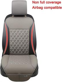 img 3 attached to 🧑 Premium Black Panther Car Seat Cover: Breathable PU Front Protector - Non-Wrapped Bottom, Backrest Included (1PC- Gray)