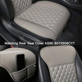 img 2 attached to 🧑 Premium Black Panther Car Seat Cover: Breathable PU Front Protector - Non-Wrapped Bottom, Backrest Included (1PC- Gray)