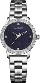 img 4 attached to ⌚ Часы для женщин AMOVAN Lady: Изысканное серебряное нержавеющее стальное кварцевое изделие для женщин и пар