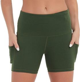 img 3 attached to 🩳 Tandisk Women's High Waist Compression Exercise Shorts with Side Pockets for Yoga, Running, and Biking