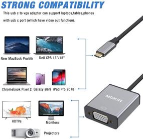 img 3 attached to 🔌 MOKiN USB C к VGA адаптер кабель для MacBook Pro 2018/2017 и других - серый цвет космоса