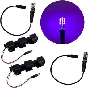 img 4 attached to 💡 2 Kits of Blacklight LED Special Effects Lights for Props, Scenery, Fluorescent Glow Paints & Pigments – 12V DC Battery Operated, Low Voltage Ultraviolet Black Lights