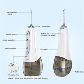 img 1 attached to 🚿 Enhanced Oral Hygiene: 5-Mode Cordless Water Flosser with 6 Jet Tips and IPX7 Waterproofing