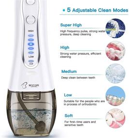 img 2 attached to 🚿 Enhanced Oral Hygiene: 5-Mode Cordless Water Flosser with 6 Jet Tips and IPX7 Waterproofing