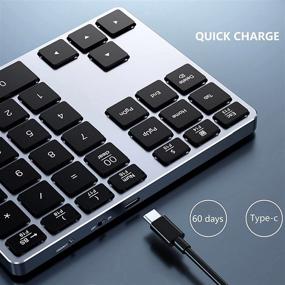 img 1 attached to 💻 Enhanced Bluetooth Number Pad: Mac OS and Windows Compatible, Dual System Aluminum Rechargeable Wireless Numeric Keypad – External Numeric Keyboard for MacBook, MacBook Pro/Air, Windows Laptop