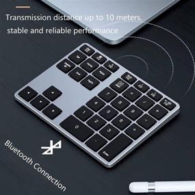img 2 attached to 💻 Enhanced Bluetooth Number Pad: Mac OS and Windows Compatible, Dual System Aluminum Rechargeable Wireless Numeric Keypad – External Numeric Keyboard for MacBook, MacBook Pro/Air, Windows Laptop