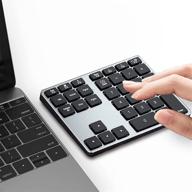 💻 enhanced bluetooth number pad: mac os and windows compatible, dual system aluminum rechargeable wireless numeric keypad – external numeric keyboard for macbook, macbook pro/air, windows laptop logo