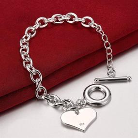 img 1 attached to Stunning 925 Silver Heart Bracelets: Perfect Charm Bracelets for Moms, Ideal Mother's Day & Birthday Gifts for Women