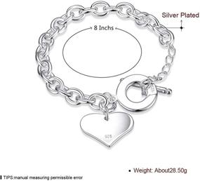 img 3 attached to Stunning 925 Silver Heart Bracelets: Perfect Charm Bracelets for Moms, Ideal Mother's Day & Birthday Gifts for Women