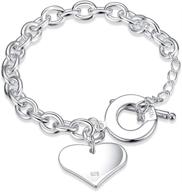 stunning 925 silver heart bracelets: perfect charm bracelets for moms, ideal mother's day & birthday gifts for women logo