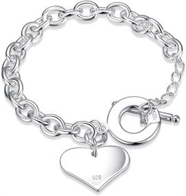 img 4 attached to Stunning 925 Silver Heart Bracelets: Perfect Charm Bracelets for Moms, Ideal Mother's Day & Birthday Gifts for Women