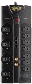 img 1 attached to Tripp Lite TLP1208SAT Surge Protector Power Strip: 12 Outlets, 8ft Cord, RJ11/RJ45/Coax/Ethernet Protection, $250K Insurance - Black