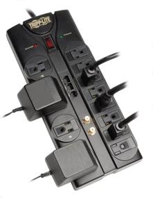 img 2 attached to Tripp Lite TLP1208SAT Surge Protector Power Strip: 12 Outlets, 8ft Cord, RJ11/RJ45/Coax/Ethernet Protection, $250K Insurance - Black