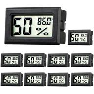 🌡️ rojuna 10-pack mini thermometer hygrometer, compact digital temperature humidity meters lcd display fahrenheit for humidors, greenhouse, garden, cellar, fridge, mason jar логотип