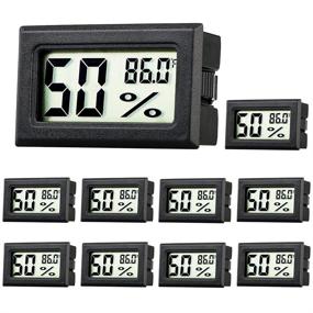 img 4 attached to 🌡️ Rojuna 10-Pack Mini Thermometer Hygrometer, Compact Digital Temperature Humidity Meters LCD Display Fahrenheit for Humidors, Greenhouse, Garden, Cellar, Fridge, Mason Jar