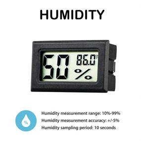 img 3 attached to 🌡️ Rojuna 10-Pack Mini Thermometer Hygrometer, Compact Digital Temperature Humidity Meters LCD Display Fahrenheit for Humidors, Greenhouse, Garden, Cellar, Fridge, Mason Jar