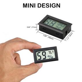 img 1 attached to 🌡️ Rojuna 10-Pack Mini Thermometer Hygrometer, Compact Digital Temperature Humidity Meters LCD Display Fahrenheit for Humidors, Greenhouse, Garden, Cellar, Fridge, Mason Jar