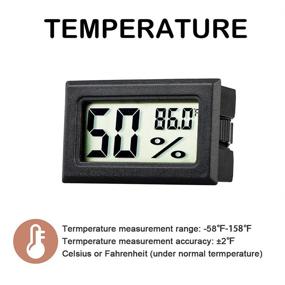 img 2 attached to 🌡️ Rojuna 10-Pack Mini Thermometer Hygrometer, Compact Digital Temperature Humidity Meters LCD Display Fahrenheit for Humidors, Greenhouse, Garden, Cellar, Fridge, Mason Jar