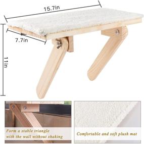 img 3 attached to 🐱 Sturdy Wooden Cat Window Perch - Secure Cat Window Perch Shelf with Cozy Plush Cushion - Kitty Sill Window Perch Cat Window Bed & Seat for Indoor Kitten - Holds up to 35lb (May Not Fit All Windows)