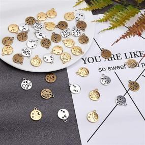 img 1 attached to PandaHall 144 Pieces 12 Set Zodiac Round Charms: Metal Double Sided Charms for DIY Jewelry Making