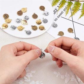 img 2 attached to PandaHall 144 Pieces 12 Set Zodiac Round Charms: Metal Double Sided Charms for DIY Jewelry Making