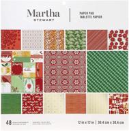 martha stewart red/white/greenery 12x12 paper pad - vibrant multicolor crafting sheets logo