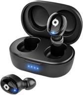 high-quality bluetooth 5.0 stereo true 🎧 wireless earbuds with charging case and built-in microphones logo