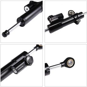 img 1 attached to 🏍️ Universal CNC Black 10" Adjustable INNOGLOW Motorcycle Steering Damper Control Stabilizer for Suzuki, Yamaha, and Kawasaki Street Bikes