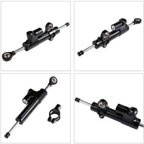 img 2 attached to 🏍️ Universal CNC Black 10" Adjustable INNOGLOW Motorcycle Steering Damper Control Stabilizer for Suzuki, Yamaha, and Kawasaki Street Bikes