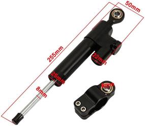 img 3 attached to 🏍️ Universal CNC Black 10" Adjustable INNOGLOW Motorcycle Steering Damper Control Stabilizer for Suzuki, Yamaha, and Kawasaki Street Bikes