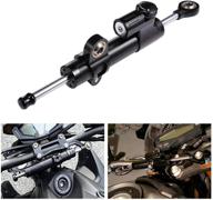 🏍️ universal cnc black 10" adjustable innoglow motorcycle steering damper control stabilizer for suzuki, yamaha, and kawasaki street bikes logo