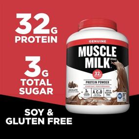 img 2 attached to Протеиновый порошок Muscle Milk вкус шоколада – 32 г протеина, 4,94 фунта – 32 порции